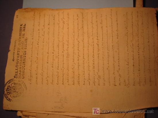 Manuscritos antiguos: MANUSCRITO A&Ntilde;O 1807 CON SELLO CARLOS IV - Foto 1