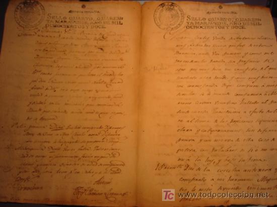 Manuscritos antiguos: MANUSCRITO A&Ntilde;O 1812 CON SELLO DE JOSE NAPOLEON - Foto 1