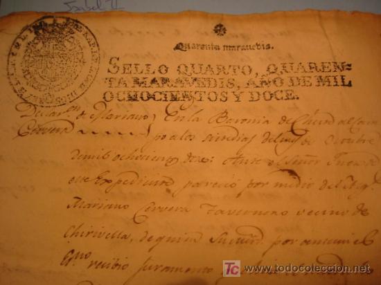 Manuscritos antiguos: MANUSCRITO A&Ntilde;O 1812 CON SELLO DE JOSE NAPOLEON - Foto 4