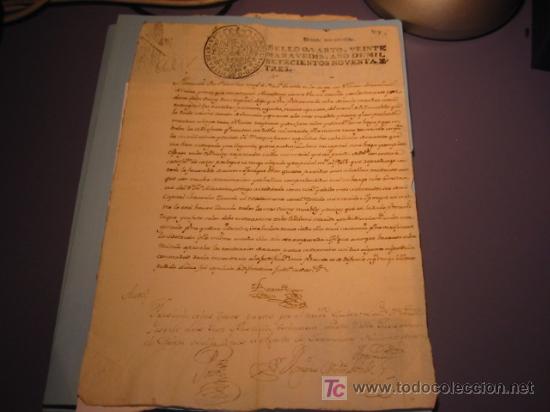 Manuscritos antiguos: MANUSCRITO A&Ntilde;O 1793 CON SELLO DE CARLOS IV - Foto 1