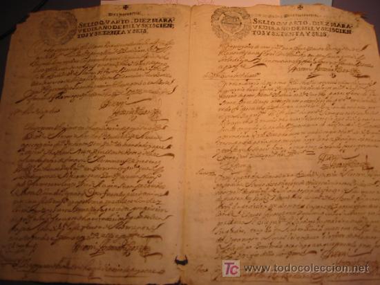 Manuscritos antiguos: MANUSCRITO A&Ntilde;O 1682 SELLO CARLOS II - Foto 1