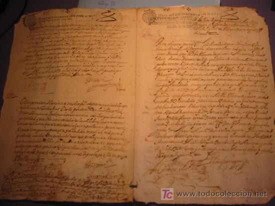 Manuscritos antiguos: MANUSCRITO A&Ntilde;O 1682 SELLO CARLOS II - Foto 2