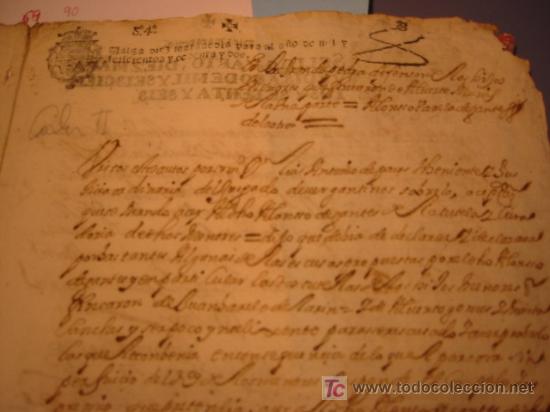 Manuscritos antiguos: MANUSCRITO A&Ntilde;O 1682 SELLO CARLOS II - Foto 3