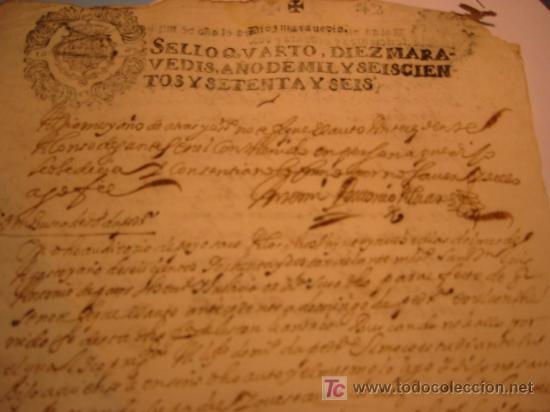 Manuscritos antiguos: MANUSCRITO A&Ntilde;O 1682 SELLO CARLOS II - Foto 7