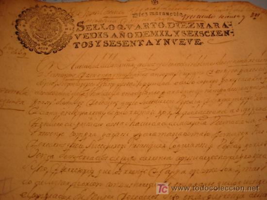Manuscritos antiguos: MANUSCRITO A&Ntilde;O 1679, CON SELLO DE CARLOS II - Foto 1