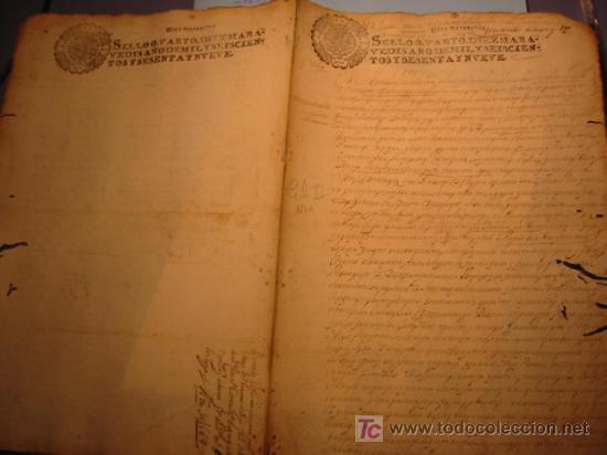 Manuscritos antiguos: MANUSCRITO A&Ntilde;O 1679, CON SELLO DE CARLOS II - Foto 3