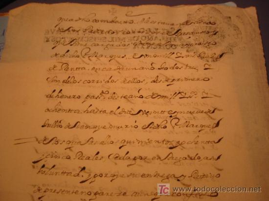 Manuscritos antiguos: MANUSCRITO A&Ntilde;O 1680 SELLO CARLOS II - Foto 3
