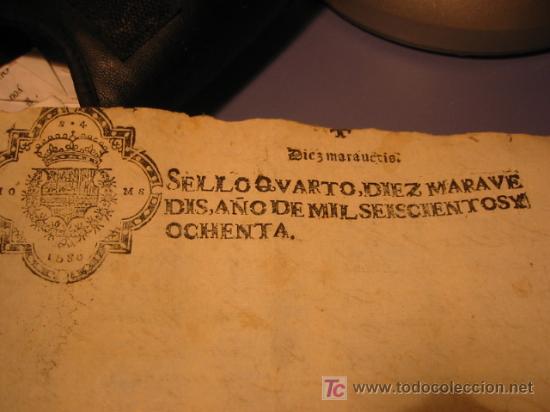 Manuscritos antiguos: MANUSCRITO A&Ntilde;O 1680 SELLO CARLOS II - Foto 4