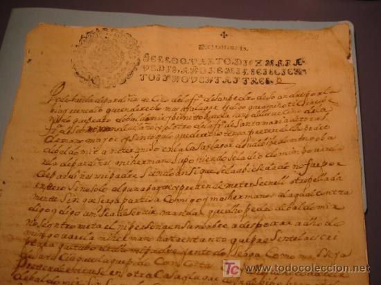 Manuscritos antiguos: MANUSCRITO A&Ntilde;O 1693 SELLO CARLOS II - Foto 1