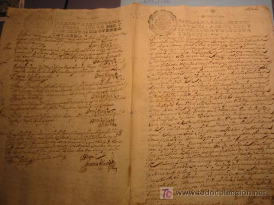Manuscritos antiguos: MANUSCRITO A&Ntilde;O 1694 SELLO CARLOS II - Foto 2