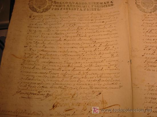Manuscritos antiguos: MANUSCRITO A&Ntilde;O 1667 SELLO CARLOS II - Foto 3