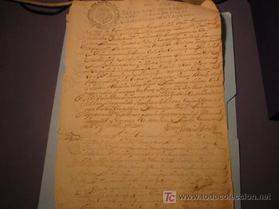Manuscritos antiguos: MANUSCRITO A&Ntilde;O 1698 SELLO CARLOS II - Foto 2