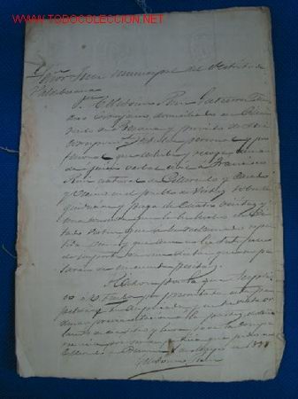 Manuscritos antiguos: DOCUMENTO JUR&Iacute;DICO SIGLO XIX - Foto 1