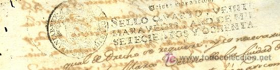 Manuscritos antiguos: SELLO QUARTO, 20 MARAVEDIS, A&Ntilde;O 1780 - Foto 1