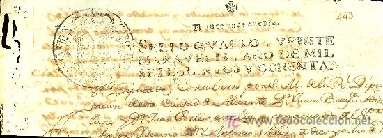 Manuscritos antiguos: SELLO QUARTO, 20 MARAVEDIS, A&Ntilde;O 1780 - Foto 1
