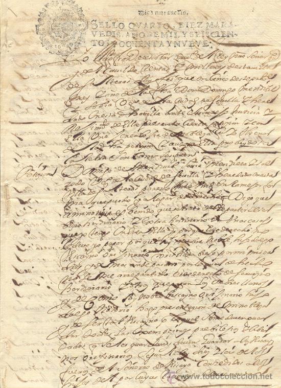 Manuscritos antiguos: DOCUMENTO A&Ntilde;O 1689 SEVILLA DOS HOJAS BUENA CONSERVACI&Oacute;N - Foto 1
