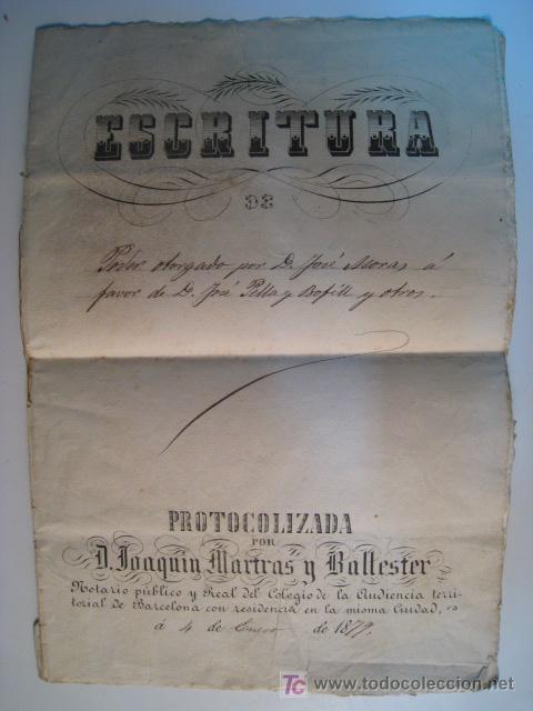 Manuscritos antiguos: BARCELONA. ESCRITURA OTORGACION DE PODER 1879 - Foto 1