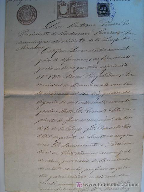 Manuscritos antiguos: BARCELONA. CERTIFICADO DEFUNCION 1898 - Foto 1