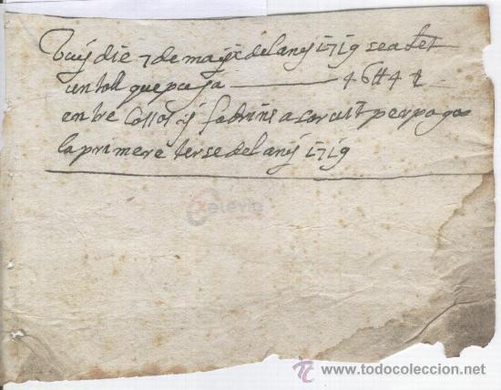 Manuscritos antiguos: REBUT 17-04-1719. ZONA DE MANRESA. - Foto 1