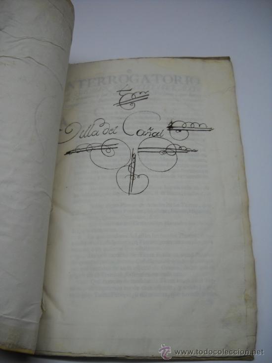Manuscritos antiguos: DOCUMENTO MANUSCRITO: EL CA&Ntilde;AL .( GUADALAJARA) . 1752 . INTERROGATORIO MARQUES ENSENADA PERGAMINO - Foto 2
