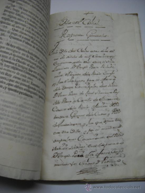 Manuscritos antiguos: DOCUMENTO MANUSCRITO: EL CA&Ntilde;AL .( GUADALAJARA) . 1752 . INTERROGATORIO MARQUES ENSENADA PERGAMINO - Foto 4
