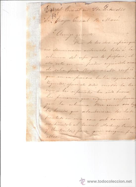 1895 original carta general antonio maceo escri - Comprar 