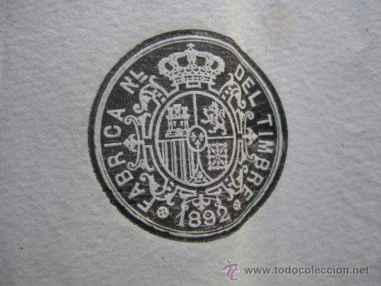 Manuscritos antiguos: DOCUMENTO CERTIFICADO ECLECIASTICO A&Ntilde;O 1892 CON BONITOS SELLOS EN SECO E IMPRESOS - Foto 2