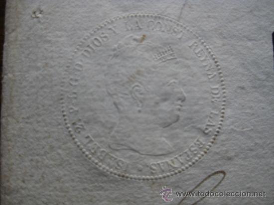 Manuscritos antiguos: DOCUMENTO NOTARIAL CON SELLOS EN SECO DE ISABEL II Y ESCUDO DE ESPA&Ntilde;A - Foto 3