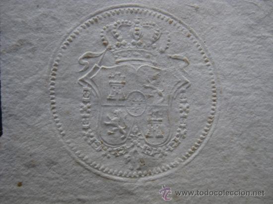 Manuscritos antiguos: DOCUMENTO NOTARIAL CON SELLOS EN SECO DE ISABEL II Y ESCUDO DE ESPA&Ntilde;A - Foto 4