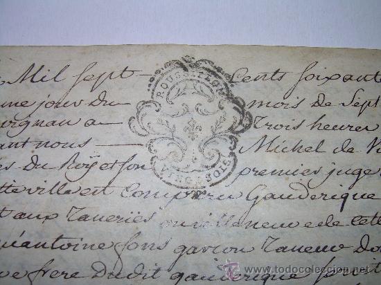 Manuscritos antiguos: TESTAMENTO DE PERGAMINO A&Ntilde;O 1.769....SELLO ROUSSILON  -  PERPIGNAN - Foto 1