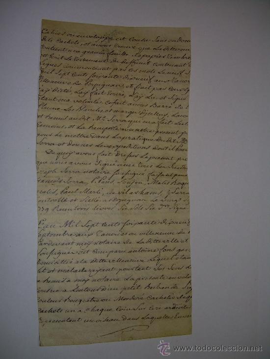 Manuscritos antiguos: TESTAMENTO DE PERGAMINO A&Ntilde;O 1.769....SELLO ROUSSILON  -  PERPIGNAN - Foto 3