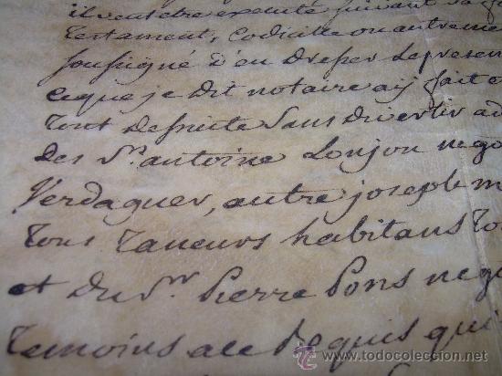Manuscritos antiguos: TESTAMENTO DE PERGAMINO A&Ntilde;O 1.769....SELLO ROUSSILON  -  PERPIGNAN - Foto 16