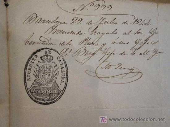 Manuscritos antiguos: PASAPORTE CONCEDIDO POR EL CAPIT&Aacute;N GENERAL DE MAZARREDO, 1844. - Foto 4