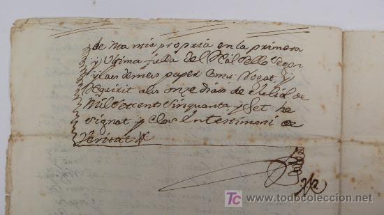 Manuscritos antiguos: REUS, A&Ntilde;O 1756. DOCUMENTO FAMILIAR 6 HOJAS , - Foto 5
