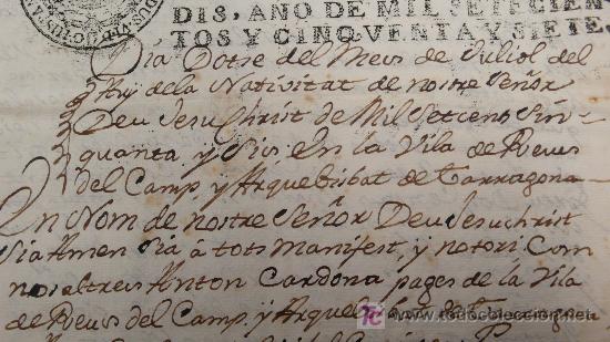 Manuscritos antiguos: REUS, A&Ntilde;O 1756. DOCUMENTO FAMILIAR 6 HOJAS , - Foto 2