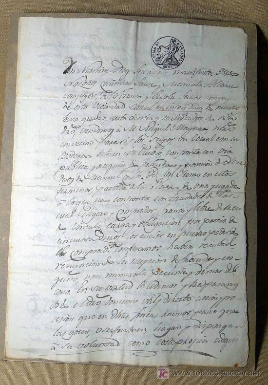 Manuscritos antiguos: MANUSCRITO, VENTA DE UNA BODEGA Y CORRAL EN DAROCA, 1845, SIGNO NOTARIAL, - Foto 1