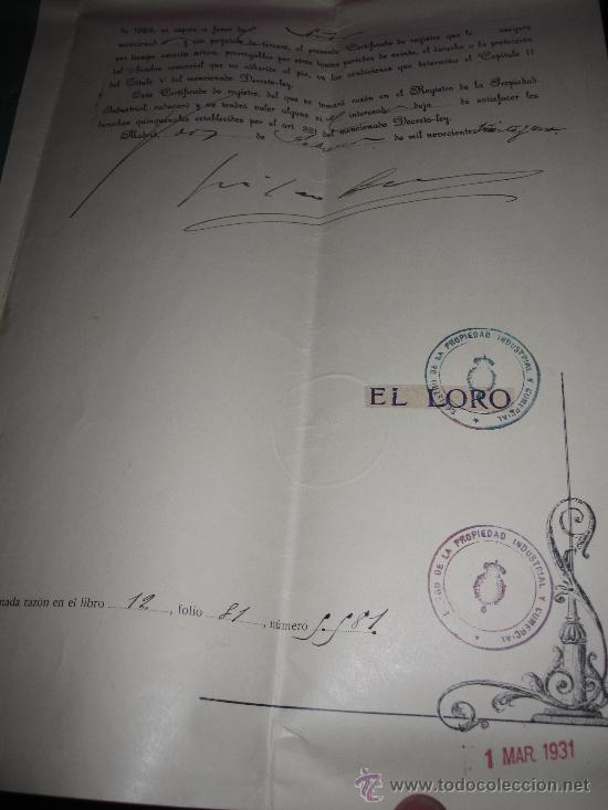 Manuscritos antiguos: GRANADA: REGISTRO DE LA PROPIEDAD, R&Oacute;TULO DE ESTABLECIMIENTO EL LORO, 1920-1931 - Foto 5