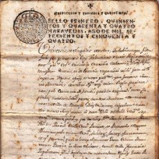 Manuscritos antiguos: CAPITULOS MATRIMONIAL CERVERA VILLA DE LA TARROJA AÑO 1754 SELLO 1º 544 MARAVEDIS