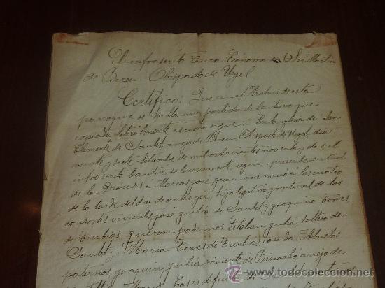 Manuscritos antiguos: Documento de obispado de urgel 1914. Con dos sellos religiosos... - Foto 2