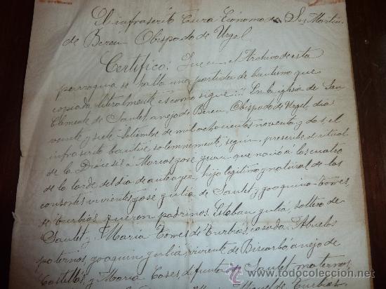 Manuscritos antiguos: Documento de obispado de urgel 1914. Con dos sellos religiosos... - Foto 4