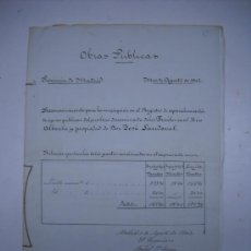 Manuscritos antiguos: MOLINO DE LOS FRAILES EN EL RIO ALBERCHE.MADRID 1903.RECONOCIMIENTO PARA.... AGUAS PUBLICAS.5 FOLIOS. Lote 25807683