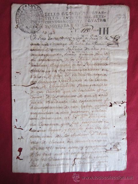 Manuscritos antiguos: ANTIGUO DOCUMENTO 1794 - MANUSCRITO - Foto 1