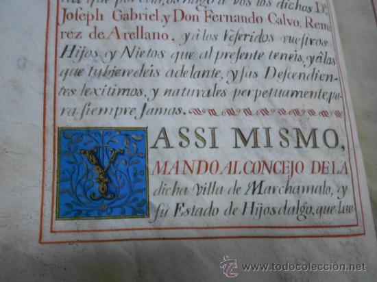 Manuscritos antiguos: REAL EXECUTORIA DE NOBLEZA SOLARIEGA DEL APELLIDO CALVO, Manuscrito pergamino 1502-1751 firma real - Foto 8 - 30387314