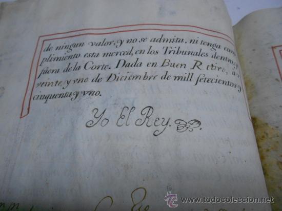 Manuscritos antiguos: REAL EXECUTORIA DE NOBLEZA SOLARIEGA DEL APELLIDO CALVO, Manuscrito pergamino 1502-1751 firma real - Foto 11 - 30387314