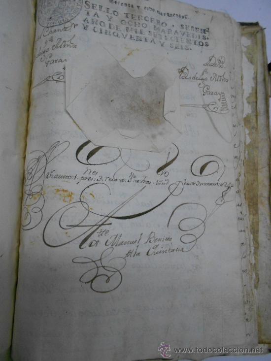 Manuscritos antiguos: REAL EXECUTORIA DE NOBLEZA SOLARIEGA DEL APELLIDO CALVO, Manuscrito pergamino 1502-1751 firma real - Foto 14 - 30387314