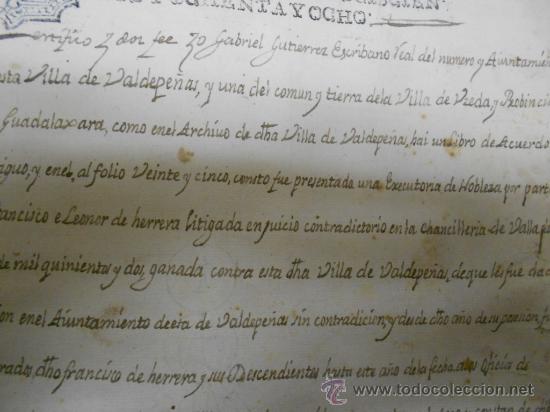 Manuscritos antiguos: REAL EXECUTORIA DE NOBLEZA SOLARIEGA DEL APELLIDO CALVO, Manuscrito pergamino 1502-1751 firma real - Foto 26 - 30387314