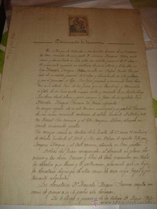 Manuscritos antiguos: Donaci&oacute;n en Samper de Calanda (Teruel) - 24 de enero de 1913 - Foto 1