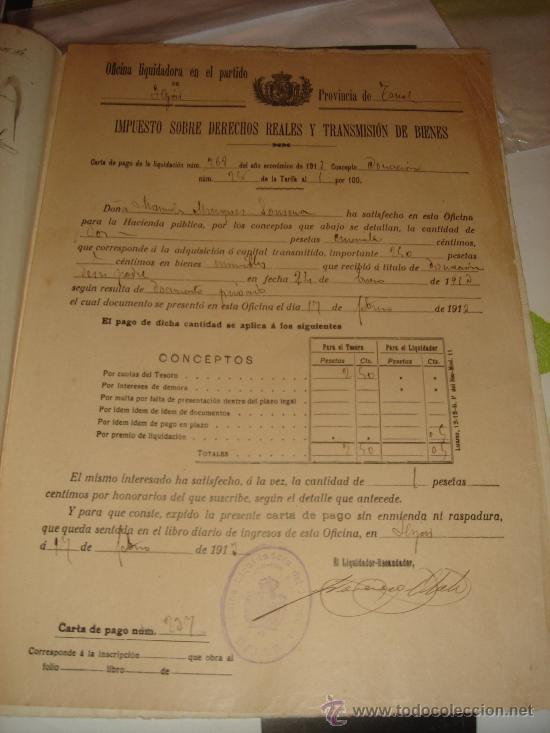Manuscritos antiguos: Donaci&oacute;n en Samper de Calanda (Teruel) - 24 de enero de 1913 - Foto 2