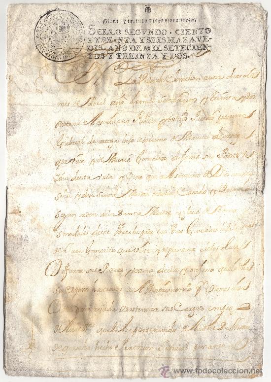 Manuscritos antiguos: Carta de dote - Chinch&oacute;n - A&ntilde;o 1732 - Foto 1