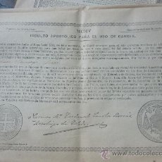 Manuscritos antiguos: INDULTO APOSTOLICO PARA EL USO DE CARNES. DE LEON XIII. 1905. 50 CENTIMOS